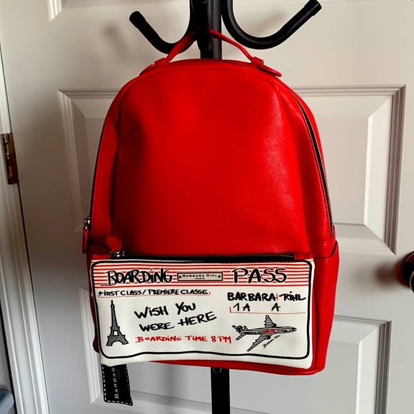 Barbara Rihl Handbags - 💯 AUTHENTIC Barbara Rihl red leather backpack